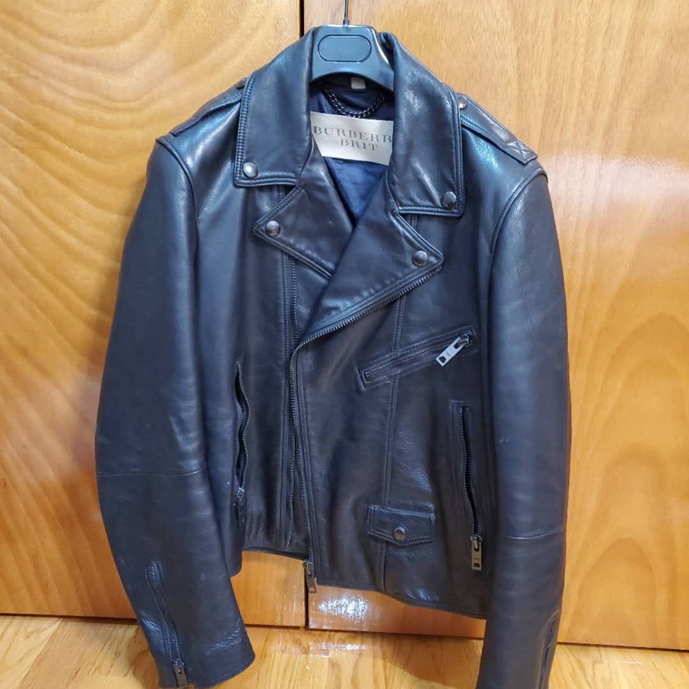 Burberry leather biker jacket